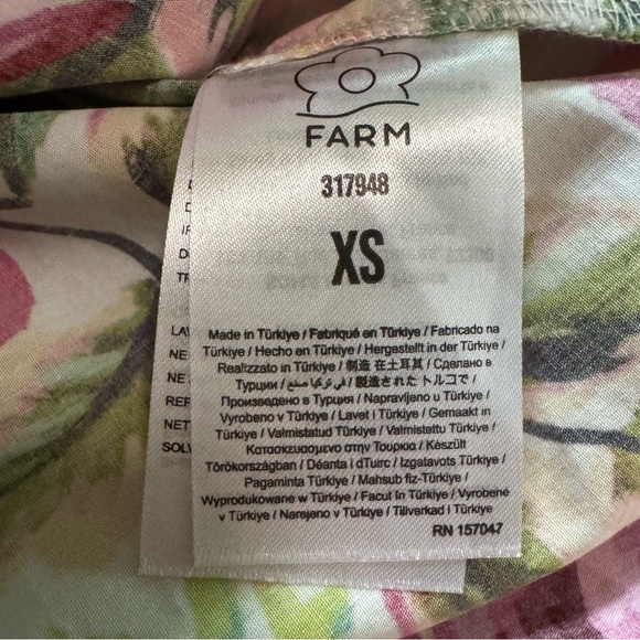 FARM Rio Off White Painted Flowers Romper - Size XS - Picture 8 of 9